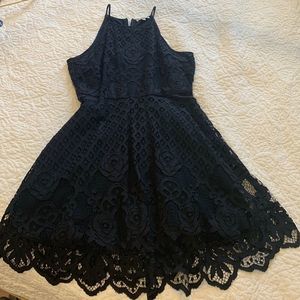 Black Swan navy lace dress